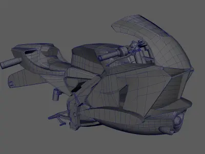 Space motorcycle Low-poly 3D model