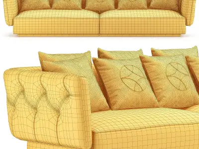 Simon Opera Contemporary Sofa Low-poly 3D model
