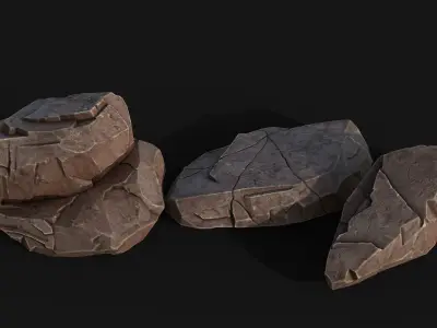 Stlized Rock Model Low-poly 3D model Free low-poly 3D model