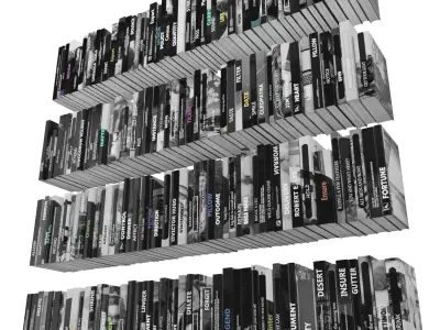 Books 150 pieces 3-7-1 Low-poly 3D model