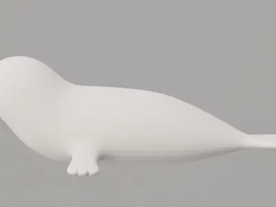 Rigged Cartoon Seal 3D model