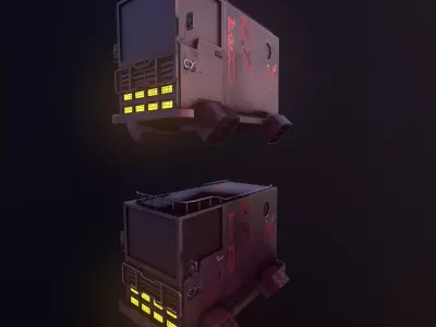 Sci-Fi Caravan Low-poly 3D model
