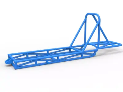 Frame of old school Front engine dragster V4 Scale 1 to 25 3D print model