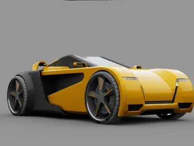SUPER CAR rigged 3D model