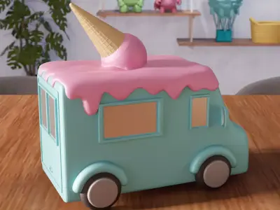 Miniature Ice Cream Van - 379 3D print model