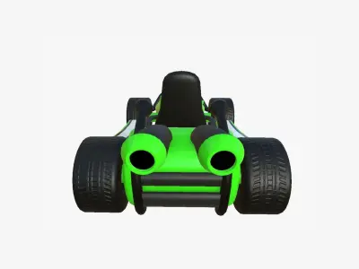Cartoon Kart I03 Green - Vehicle Racing Design Low-poly 3D model