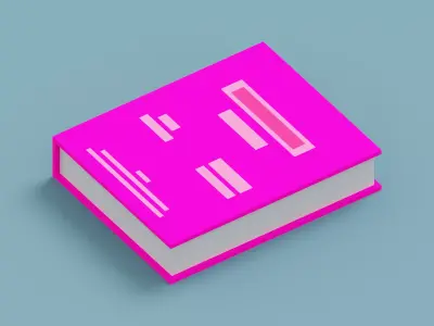 Voxel Pink Book  Low-poly 3D model