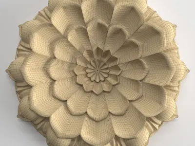 Decorative rosette with architectural carving 3D model