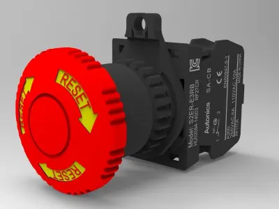 push button emergency 3D model