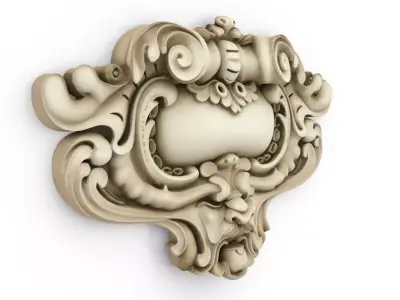 Cartouche classic decorative ornament cnc 3d printing stl 03 3D model