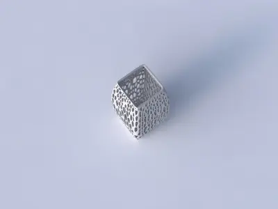 Vase rectangle with fine organic lattice 3D print model