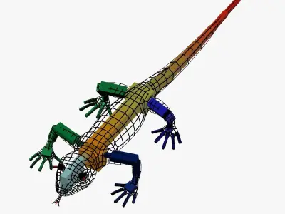 Lizard Rigged Low-poly 3D model