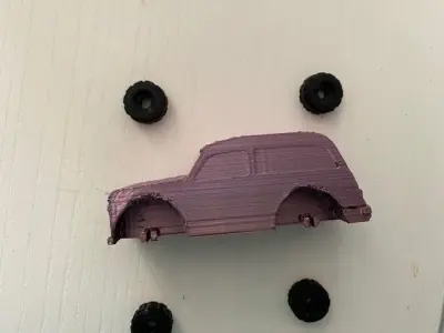 coche piece of plastic with screws 3D model