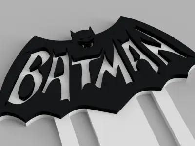 Batman Logo Bookmark Free 3D print model