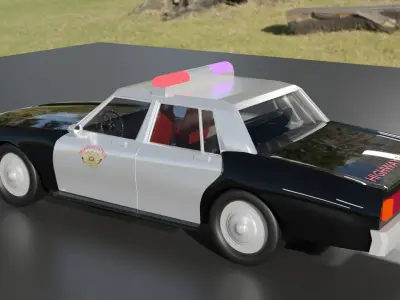 Police car sheriffs car highway patrols car police vehicle  Low-poly 3D model
