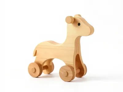 Wooden Animal Push Toy Model Pack Low-poly 3D model