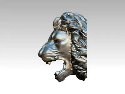 African Head Bust Detailed Lion Angry Roar 3D print model
