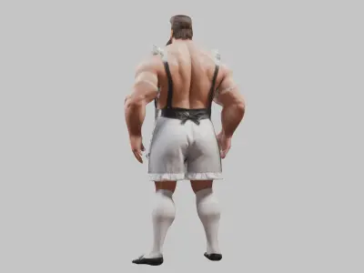 Muscular Fantasy Warrior 3D Model Low-poly 3D model