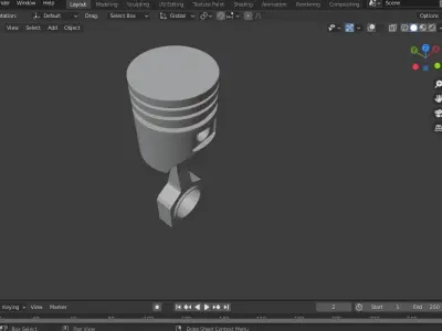 Car Piston without Brand Low-poly 3D model