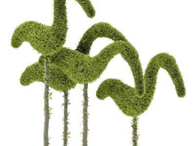 10 plus 1 Topiary  Animals 3D model