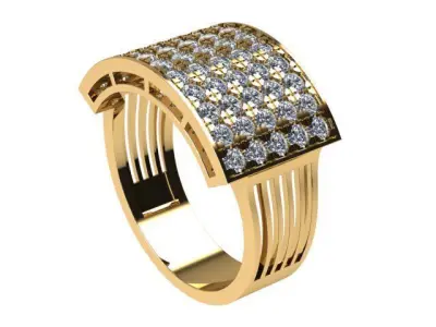 Man Signet Ring  With Diamond 3D print model