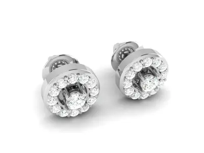 Solitaire Diamond Earring 3D print model