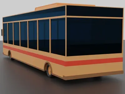 Low Poly Bus  Game Ready  School Bus  Cartoon Bus Free low-poly 3D model