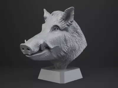 Boar Bust - Animal Figurine 3D print model