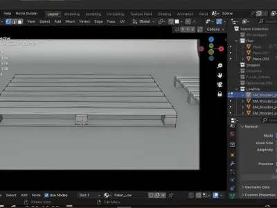 Pack 6 Pallet asset Game Ready Low-poly 3D model Low-poly 3D model