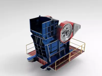 Realistic Jaw Crusher Full-Scale 3D Model   3D model