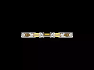 White Gold Diamond and Yellow Ruby STL 3D Ring Model jr00190 3D print model