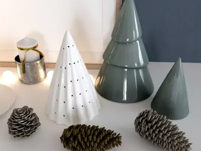 Scandi - Christmas Decoration Set 01 3D model