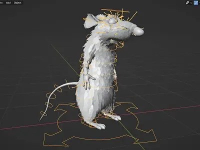 Ratatouille rigged the rat 3D model