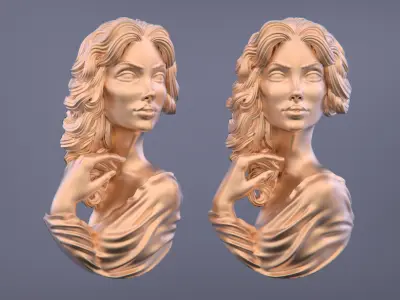 Lady Face Pendant-7size 3D print model