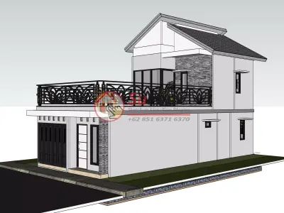 House 5x14m code 517 - Sketchup 3D model 3D model 3D model