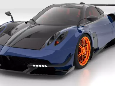 pagani huayra bc the gold edition of everything Low-poly 3D model