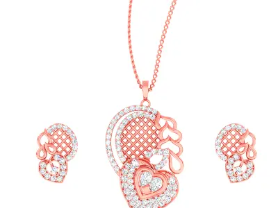 Pendant Earrings combo - 4877 3D print model