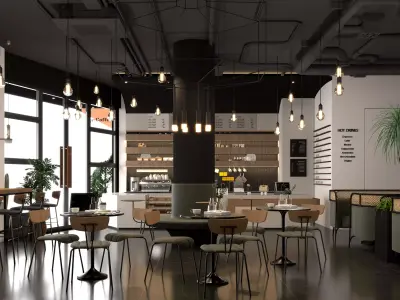 coffee shop 3D model 3D model purchase