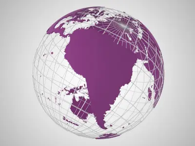 Globe News Skeleton Dark Purpal 3D model