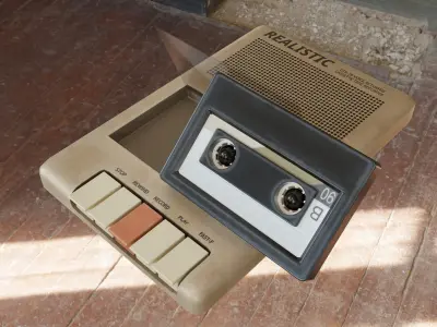 Tape recorder Low-poly 3D model