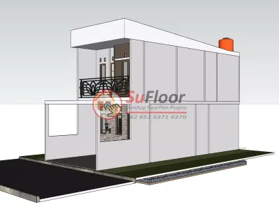 House 5x14m code 605 - Sketchup 3D model 3D model 3D model