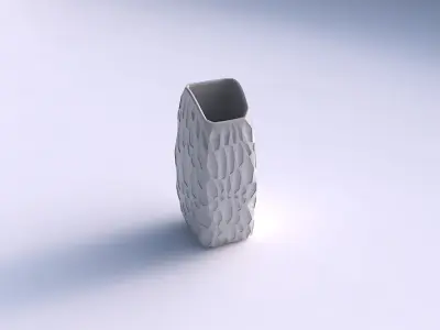 Vase arc rectangle with crystal dents 3D print model