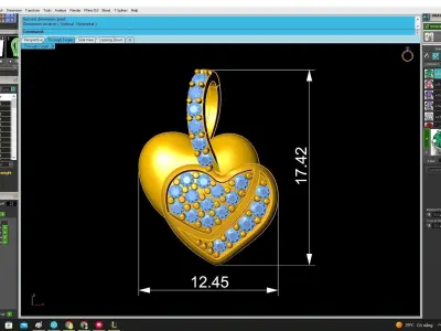 Luxury Heart Shape Gemstone Pendant 3D Jewelry Design  4709 3D print model