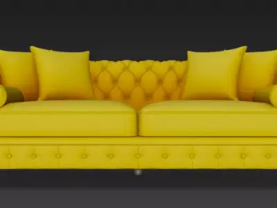 Luxury Sofa 3d Model including texture material 3D model