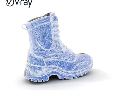 Rugged Hiking Boot D Model Pack for Game Development Low-poly 3D model