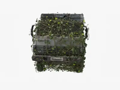 Ruined truck coved with ivy 3D model