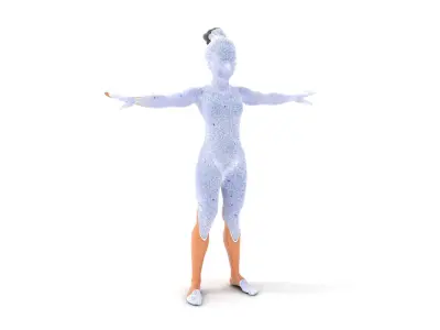 Youthful Athletic Character in Bodysuit  Rigged and Animated Low-poly 3D model