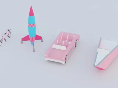 Barbie house props cartoon asset Low-poly 3D model