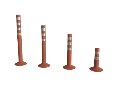 Japanese soft road post Low-poly 3D model