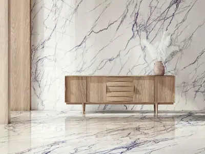 White Marble Texture with Purple Veins  Texture